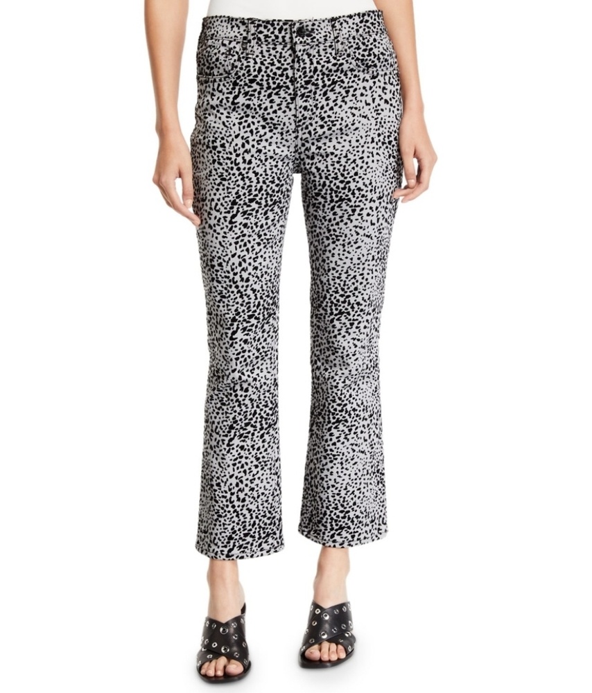 NWT RAG & BONE HANA HIGH RISE CHEETAH BOOTCUT CROP